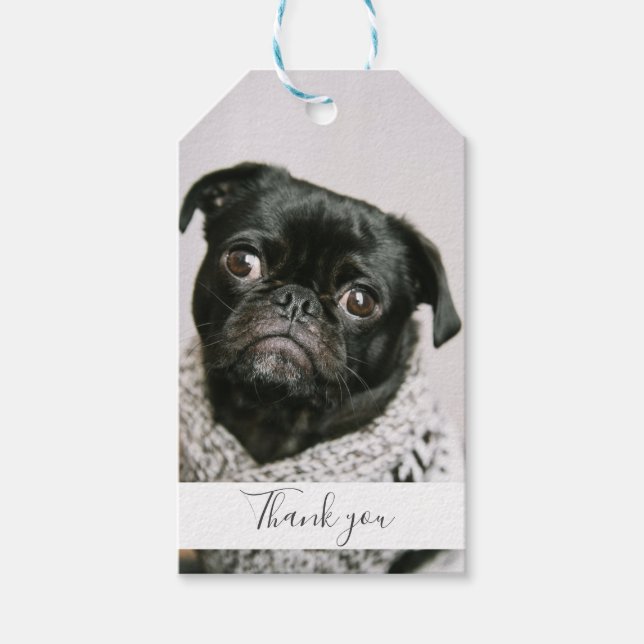 Hunde Foto Mein Mensch danke dir Hochzeit Geschenkanhänger (Vorderseite)