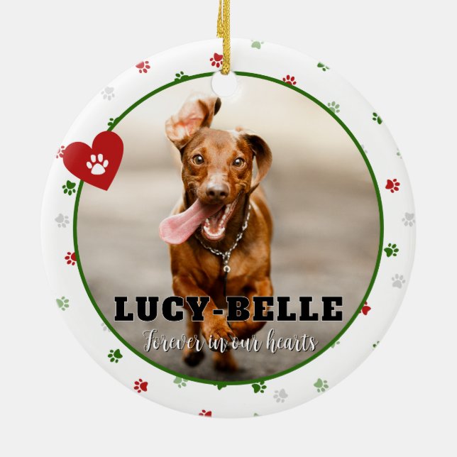 Hunde Foto  Memorial Beileid Geschenk Ornament (Hinten)