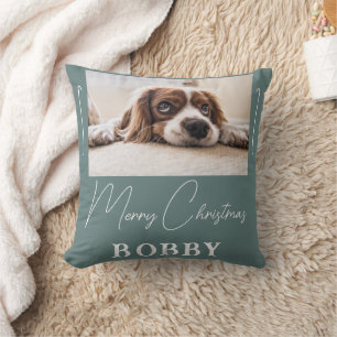 Hunde Foto Minimalistisch Frohe Weihnachten Kissen