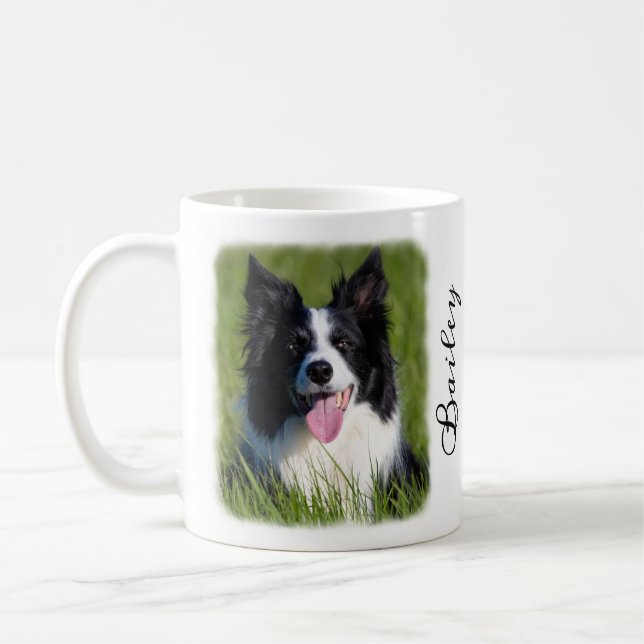 Hunde-Foto mit Individuelle Name und Zitat an verb Kaffeetasse (Links)