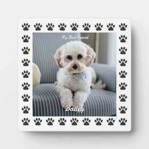 Hunde Foto, Name, Mein bester Freund, Paw Prints Fotoplatte