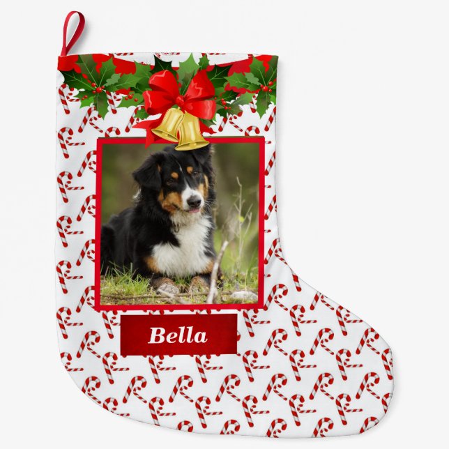 Hunde Foto Niedlich Weihnachten Strumpf Individuel Großer Weihnachtsstrumpf (Vorderseite)