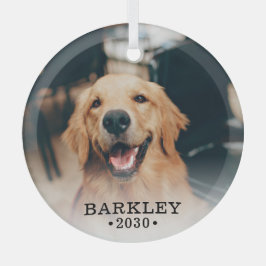 Hunde-Foto Ornament Aus Glas