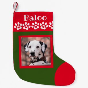 Hunde Foto Rot und Grün Weihnachten Strumpf Kleiner Weihnachtsstrumpf