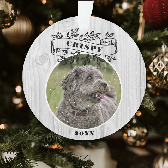 Hunde Foto Rustikales Foto Personalisiert Ornament (Von Creator hochgeladen)