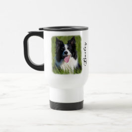 Hunde Foto verblasst Grenze Personalisiert Name un Reisebecher