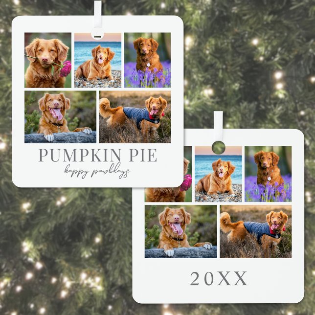 Hunde Foto Weihnachten Ornament Aus Metall (Dog Pet Photo Christmas Metal Ornament )