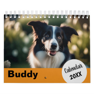 Hunde-Fotos Haustier Jahr Orange Benutzerdefiniert Kalender