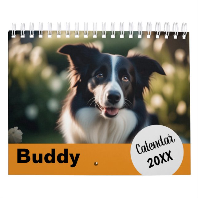 Hunde Fotos Haustiere Jahr Orange benutzerdefinier Kalender (Titelbild)