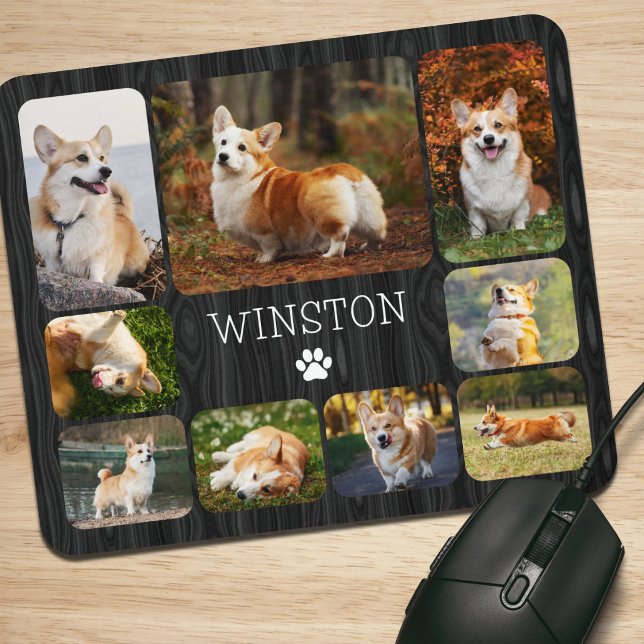 Hunde-Freund Mutter Vater Foto-Collage Mousepad (Von Creator hochgeladen)