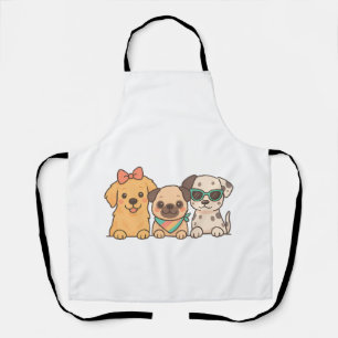Hunde Freunde � Süßes Trio von Hunden im Pastell-S Schürze