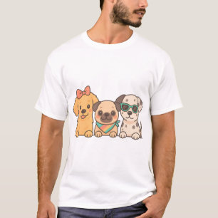 Hunde Freunde � Süßes Trio von Hunden im Pastellst T-Shirt