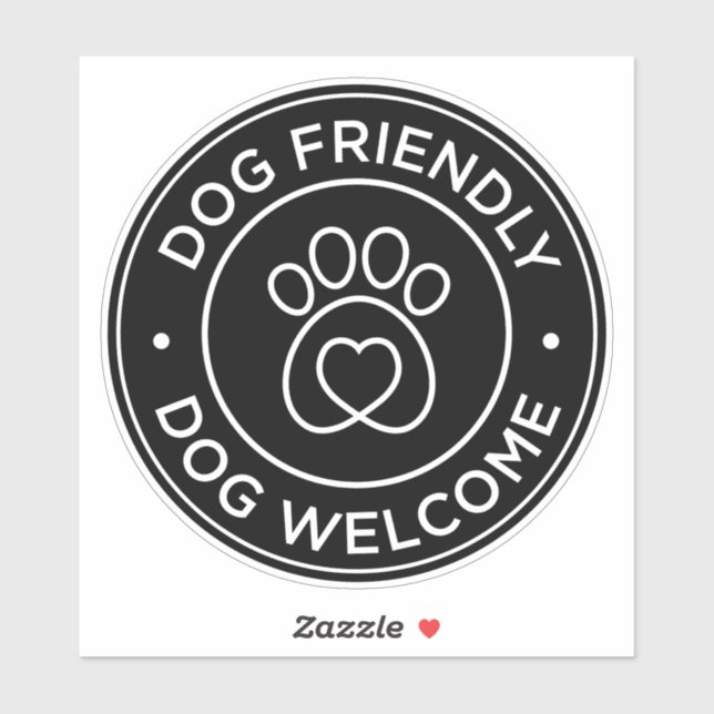 Hunde freundlicher Hund Willkommen Aufkleber (Blatt)