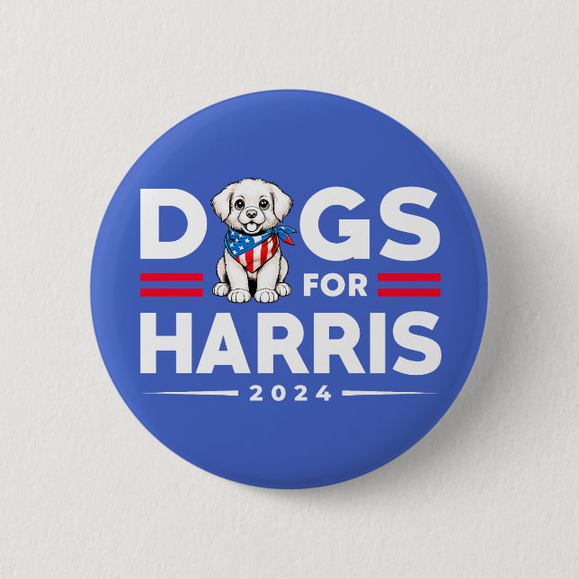 Hunde für Harris 2024 Kamala Wahl Hunde Liebhaber Button (Vorderseite)