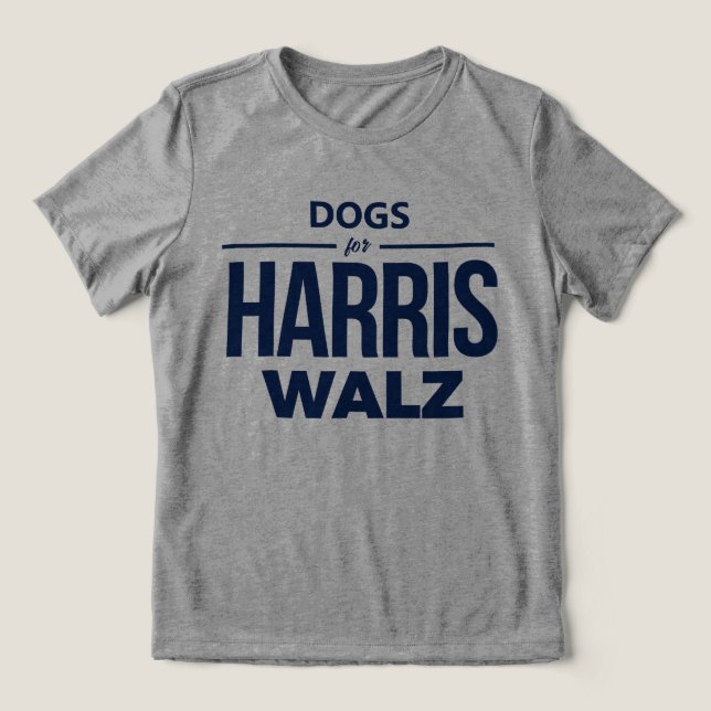 Hunde für Harris Walz Tri-Blend Shirt (Design Vorderseite)