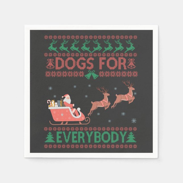 Hunde für jeden lustigen hässlichen Weihnachtskrau Serviette (Vorderseite)
