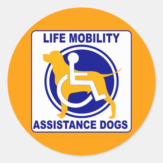 HUNDE FÜR LEBENSMITTELMOBILITÄT RUNDER AUFKLEBER (Vorderseite)