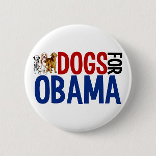 Hunde für Obama Button