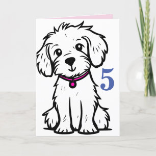 Hunde Geburtstagskarte, Happy 5. Geburtstagskarte Ankündigung