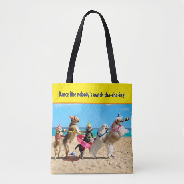 Hunde Geburtstagsparty Conga Linie Tasche (Vorderseite)