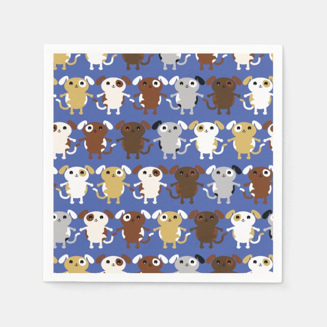 Hunde Geburtstagsparty Kinder Serviette (Vorderseite)