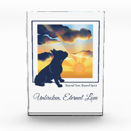 Hunde-Gedenk-Acryl-Fotoblock - Französische Bulldo Fotoblock