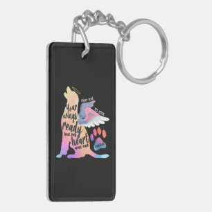 Hunde Gedenken Wasserfarbe Süßes Design Liebe Schlüsselanhänger