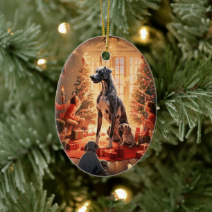 Hunde-Gedenkgeschenk, Geschenk für großartigen Dan Keramik Ornament