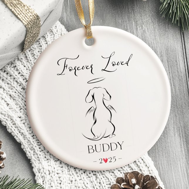Hunde-Gedenkornament Haustier Personalisiert Keramik Ornament (Dog Memorial Ornament Personalized - Dog Memorial Gift, Dog Sympathy Gift, Loss of Dog, Pet Loss Gif)