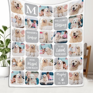 Hunde-Gedenkstätte Personalisiert-farbig 24 Fotos Fleecedecke