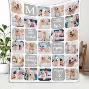 Hunde-Gedenkstätte Personalisierte 24 Fotos Fleecedecke