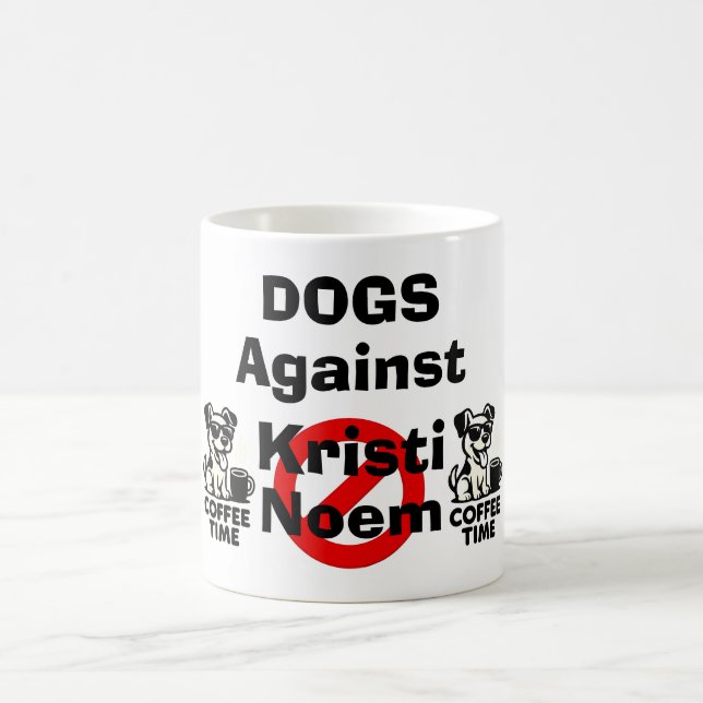 Hunde gegen Kristi Noem Kaffeetasse (Mittel)