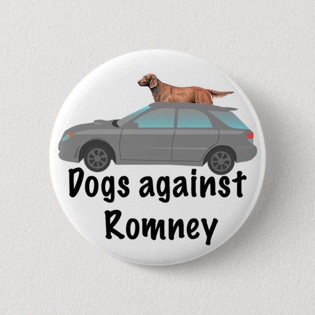 Hunde gegen Romney Button (Vorderseite)