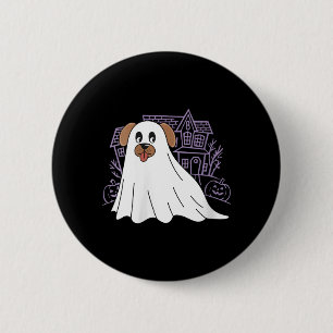 Hunde-Geist Damen Süßer Hund als Geist verkleidet Button