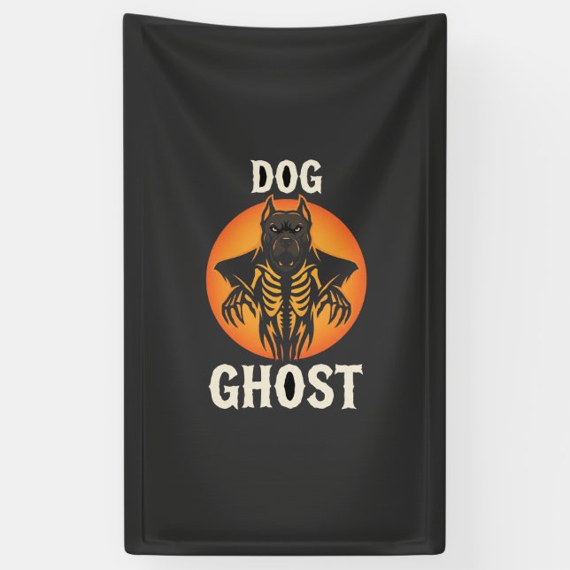 Hunde-Geist-Halloween-Horror-Vektor Banner (Vertikal)