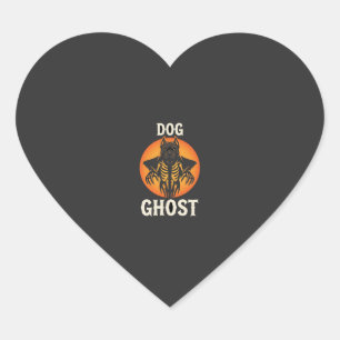 Hunde-Geist-Halloween-Horror-Vektor Herz-Aufkleber