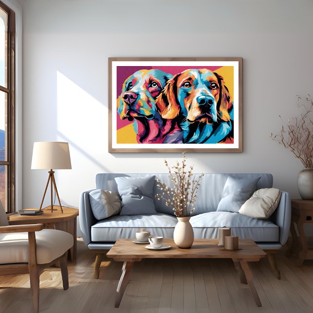 Hunde gemeinsam Pop Art Poster (Dogs Together Pop Art Poster)