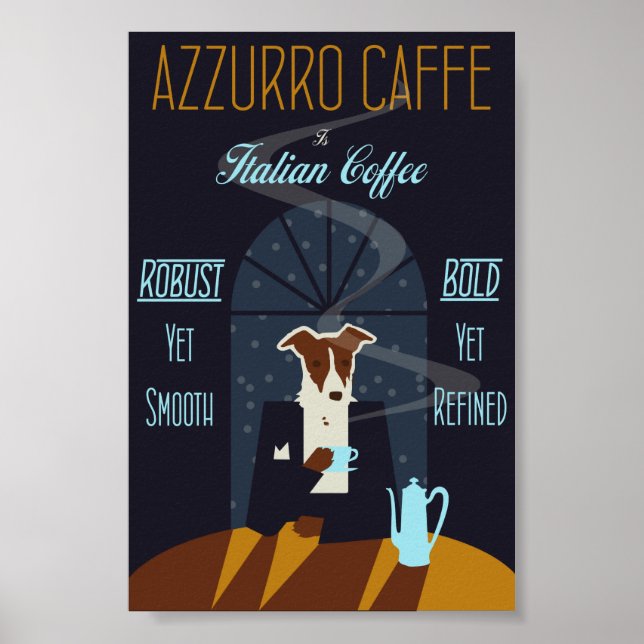 Hunde genießen italienische Kaffeepulver Art Poster (Vorne)