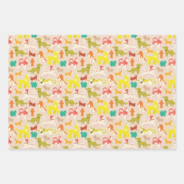 Hunde Geschenkpapier Set (Vorderseite)