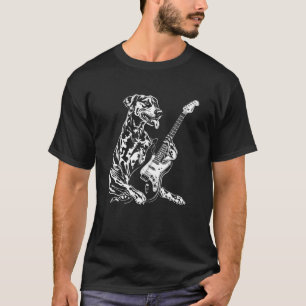 Hunde-Gitarrist Gitarre - Catahoula Leopard Vater  T-Shirt