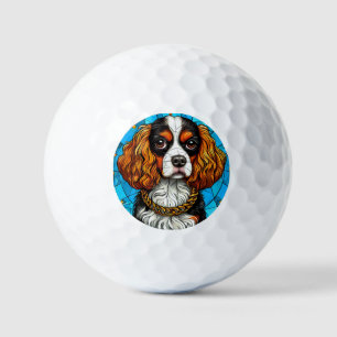 Hunde Glasmalerei-Porträt Golfball