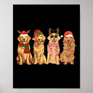 Hunde Golden Retriever Weihnachten Weihnachten Wei Poster