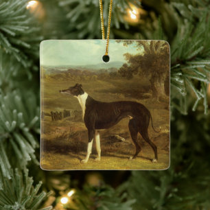 Hunde, Greyhound und Spaniel, Doktor Fop von Herri Keramikornament