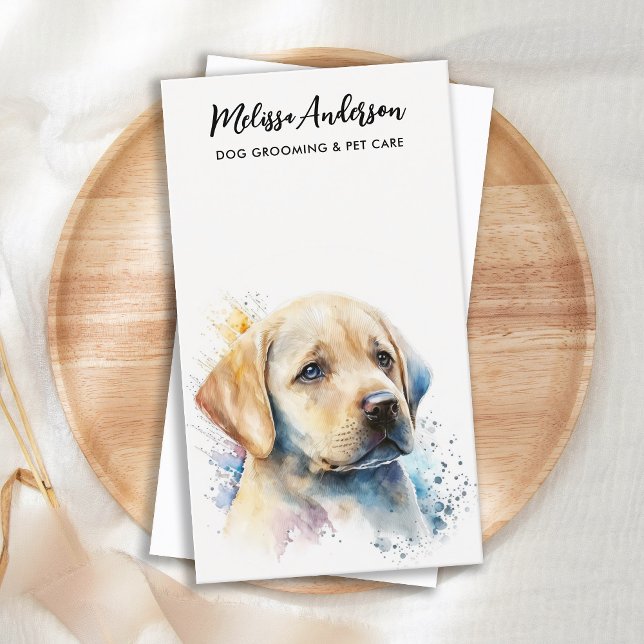 Hunde Groomer Haustier Sitter Gelbes Labrador Welp Visitenkarte (Von Creator hochgeladen)