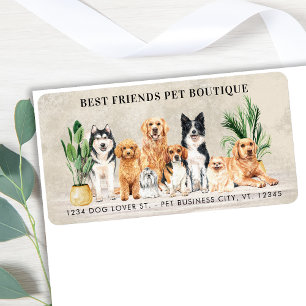 Hunde Groomer Pet Care Welpe Hunde Rücksendeadress Adressaufkleber
