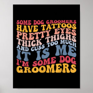 Hunde Groomere Tattoos Augen Oberschenkel Kuss Tat Poster