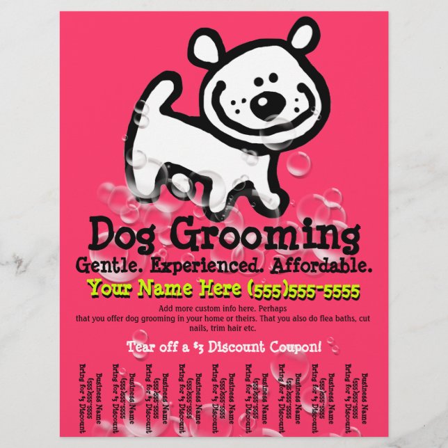 Hunde Grooming.Advertising Pet Service. Flyer (Vorne)