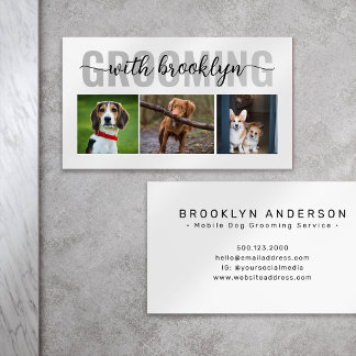 Hunde-Grooming-Dienstfotos Visitenkarte