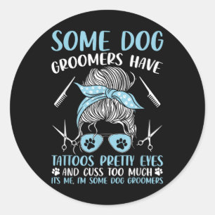 Hunde Grooming Funny Pet Groomer Hunde Großomere h Runder Aufkleber