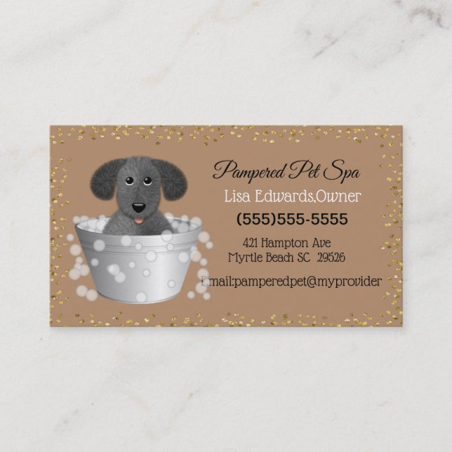 Hunde-Grooming-Hund-Wellness-Center Terminkarte (Vorderseite)